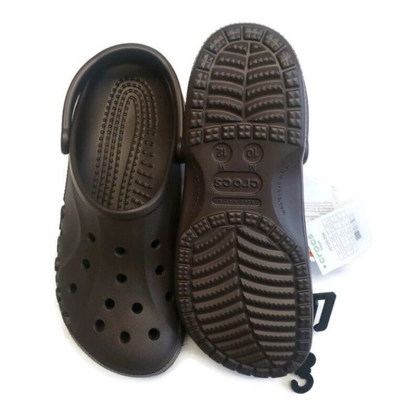 CROCS Baya Mens Size 10 Womens 12 Lightweight Slip On Clogs Shoes Espresso Brown - Picture 7 of 8